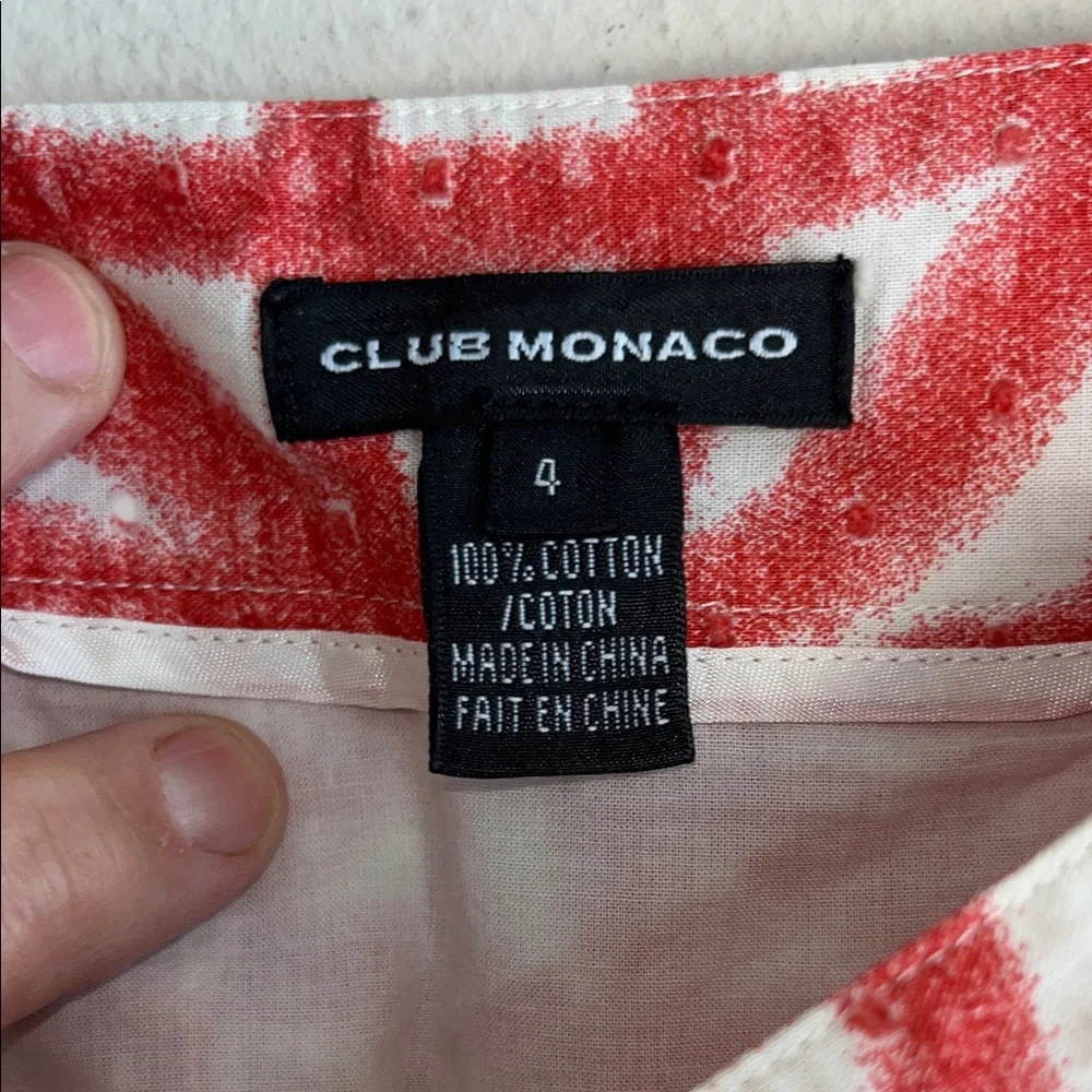 Club Monaco Red and White Pleated A-Line‎ Skirt 4